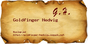 Goldfinger Hedvig névjegykártya